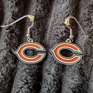 Orange and Black Dangle Earrings